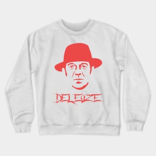 Deleuze Metal Font - French Philosophy Rhizome Author Crewneck Sweatshirt